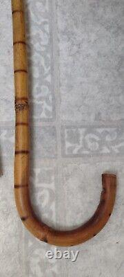 Lot Of 3 Antique Wooden Estate Canes Walking Sticks