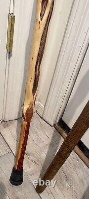 Lot Of 4wooden walking stick / cane hand carved