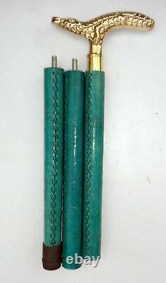 Lot Of 5 Brass Crocodile Handle For Wooden Leather Walking Sticks/Canes