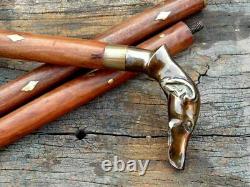 Lot Of 5 Pcs Brass Dog Handle For Wooden Walking Sticks/Canes