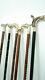 Lot Of 6 Pieces Designer Head Brass Handle Walking Stick Leather Wooden Cane New