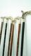 Lot Of 6 Solid Brass Designer Head Handle Walking Stick Leather Wooden Cane Gift