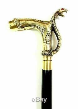 Lot Of 6 Solid Brass Designer Head Handle walking Stick leather wooden Cane Gift