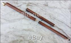 Lot of 5 Solid Brass Anchor Style Vintage Designer Wooden Walking Cane Stick