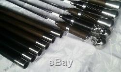 Lots 2 psUnique Hand Carved Wooden Walking Stick Canes for Men open Handle knife