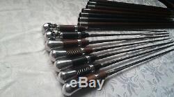 Lots 2 psUnique Hand Carved Wooden Walking Stick Canes for Men open Handle knife