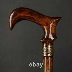 Luxury Derby Carved hand handle Wooden Walking Stick Handmade Cane Gift designer