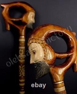 Magicsan Woodcarved Art Canes Walking Stick Wooden Unique Handmade Cane Hiking