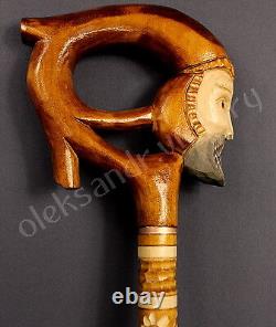 Magicsan Woodcarved Art Canes Walking Stick Wooden Unique Handmade Cane Hiking