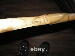 Marlin Walking Cane Wooden Hand Carved Maple Walking Stick For Men Women