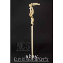 Mermaid Ivory Walking Stick, Antique Walking Sticks Design Canes wooden Stick