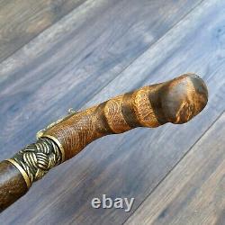 Mosaic Walking Stick Cane Oak/Alder Handle Wooden Handmade Exclusive