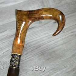 Mosaic Walking Stick Cane Oak/Alder Handle Wooden Handmade Exclusive Unique