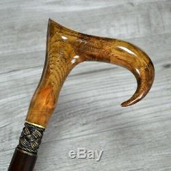 Mosaic Walking Stick Cane Oak/Alder Handle Wooden Handmade Exclusive Unique