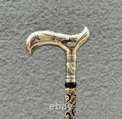 NEW SEASON Silver Headed Wooden Walking Stick, High Quality Special Carved Cane