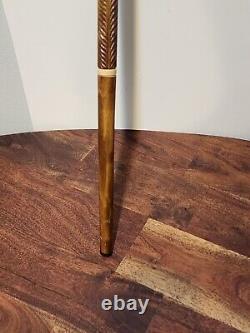 Native American Indian Wooden Walking Stick Cane Vintage