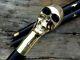 Nautical Walking Stick Wooden Shaft Cane Victorian Brass Skull Head Handle Gift