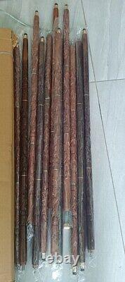 New Antique Designer Lot of 10 Only Wooden Walking Shaft Stick Cane Decor Gift