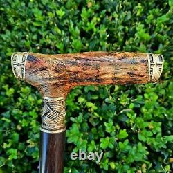 New Cane Walking Stick Handmade Wooden Walking Cane Stabilized Burl Handle Y83