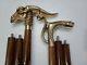 New Heavy Brass 2 Set Snake Dragon Head Handle With Brown Wooden Walking Stick