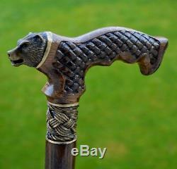 OAK Canes Walking Sticks Wooden Reed Handmade Men's Accessories Cane NEW! BEAR