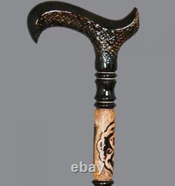 OPENING SALE- Embroidered Black Wooden Cane, High Quality Special Walking Stick