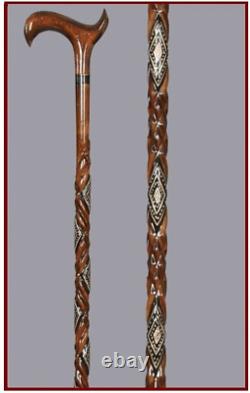 OPENING SALE Orthopedic Handmade Special Wooden Walking Stick Unique Carved Cane