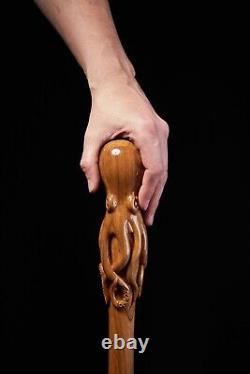 Octopus Walking Stick Cane Handmade Wooden Stick Unique Handicrafts Work Of Art