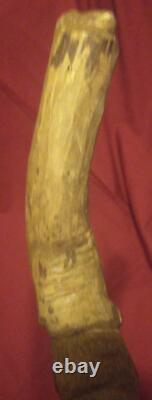 Old Vintage Hand Carved Folk Art Wooden Walking Stick Cane Carving Wood Figures