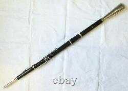 Old Wooden Flute Traversiere Transverse Side-Blown Cane Walking Stick Tall 34