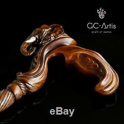 Original GC-Artis Elephant Wooden Walking Stick Cane for men Anatomical Handle