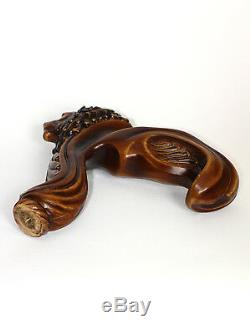 Original GC-Artis Wooden Lion Walking Stick Cane Ergonomic Palm Grip Handle
