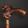 Original Lion Walking Stick Exclusive Wooden Hiking Cane For Gift Handmade