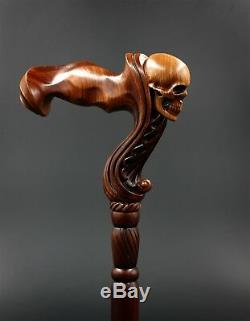 OriginalGC-Artis Wooden Skull Head Walking Cane Stick for men Ergonomic Handle
