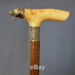 Panther Canes Walking Sticks Wooden BURL Handmade Mens Accessories Cane Melchior