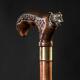 Personalized Design Dark Wolf Walking Stick For Men, Wooden Cane For Gift