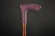Purple Leather Walking Stick, Marsala Colored Wooden Cane, Violet Derby Can