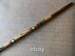 RAM HATCHET 35 High Quality Hand Carved Wooden Walking Stick Cane Ukraine