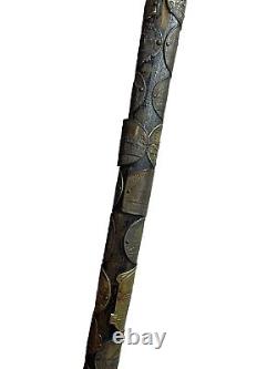 RareCzech Wooden Walking Hiking Stick Cane With 39 BadgesBohemian Paradise