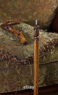 Rose Flower Wooden Cane Walking Stick Staff Hand-Carved Elegance for Women's