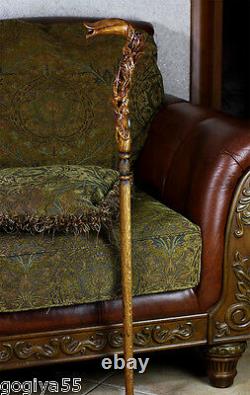 Rose Flower Wooden Cane Walking Stick Staff Hand Carved for women ladies support