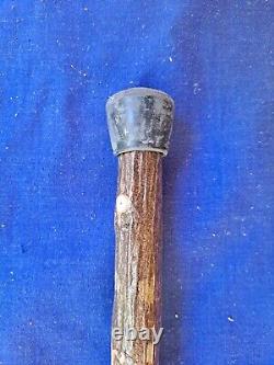 Rustic Deep-Twist Burl IRON-WOOD Walking-Stick Stag-Deer Antler Burr (Leather)