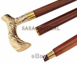 Set of 4 Victorian Walking Wooden Brass Stick Cane Victorian Style CHRISTMAS