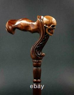 Skull Cane Wooden Ergonomic Walking Stick -skull Palm Grip Handle Walking cane