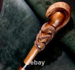 Snake Walking Stick Cobra Walking Stick Cane Wooden Stick High Quality Wood Walk