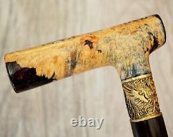 Stabilized Hybrid Burl Handle Wooden Handmade Cane Walking Stick # A11