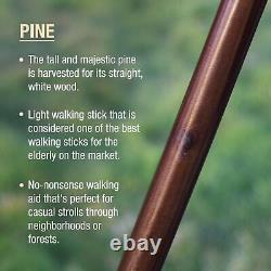 Straight Pine Wood Walking Stick, Handcrafted Wooden Staff, Hiking Stick for