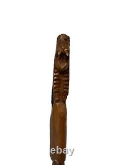 Stylish Carved Lion Cane Walking Stick Wooden Vintage Men's Canes Jamaica