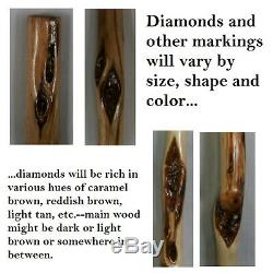 Tall Wooden Hiking Stick, Handcrafted Diamond Willow Long Wood Walking Staff USA