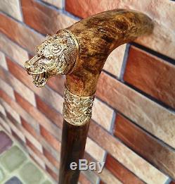 Tiger Cane Walking Stick Wooden BURL Handmade Men's Accessories NEW